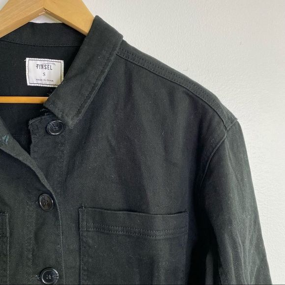 TINSEL Stretch Cotton Workwear Jacket small black - Picture 5 of 7